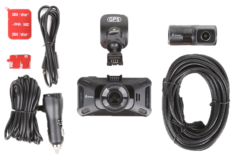 DOD κάμερα αυτοκινήτου GS980D - περιεχόμενο συσκευασίας