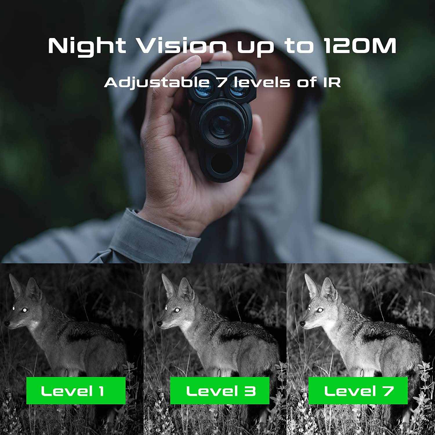 Μονόφθαλμο με νυχτερινή όραση έως 120 μέτρα τη νύχτα + αποστασιόμετρο 6x ZOOM