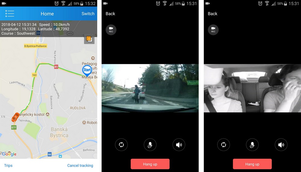 Κάμερα αυτοκινήτου 3g με GPS - παρακολούθηση μέσω εφαρμογής