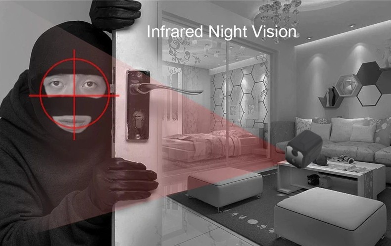 κρυφή κατασκοπευτική κάμερα με νυχτερινή όραση 10M