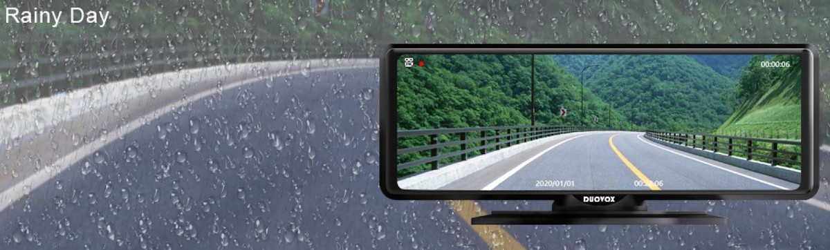 καλύτερη κάμερα αυτοκινήτου με νυχτερινή όραση duovox v9 - βροχή