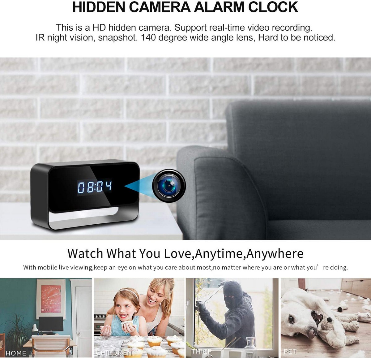 ψηφιακό ξυπνητήρι με κάμερα wifi